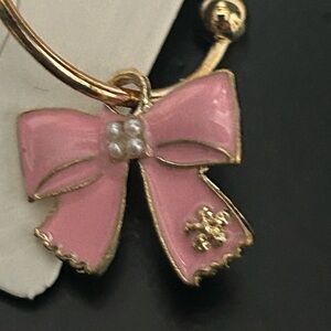 NWOT – Pink Gold Plated Bow Hoop Earrings | Feminine & Chic